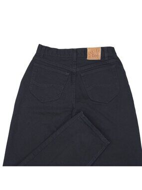 Vintage Lee Riveted Mid-Rise Straight-Leg Jeans Size 12 Medium Black Heavyweight